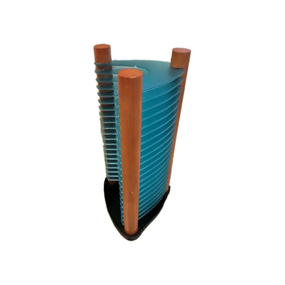 Wood Blue Green Cherry 20 CD Tower Rack Holder Stacking Retro Atlantic 14